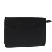 Pre-owned Leather clutches Louis Vuitton Vintage , Black , Dames