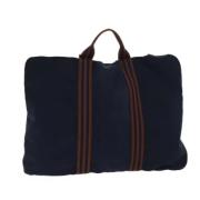 Pre-owned Canvas briefcases Hermès Vintage , Blue , Dames