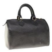 Pre-owned Leather handbags Louis Vuitton Vintage , Black , Dames