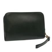 Pre-owned Leather clutches Louis Vuitton Vintage , Green , Dames