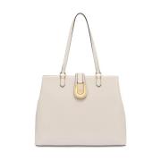 Gestructureerde Schoudertas Ivoor Synthetisch Pollini , Beige , Dames