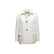 Pre-owned Wool outerwear Prada Vintage , White , Dames