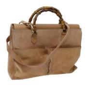 Pre-owned Suede handbags Gucci Vintage , Beige , Dames