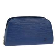 Pre-owned Leather pouches Louis Vuitton Vintage , Blue , Dames