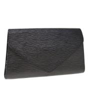 Pre-owned Leather clutches Louis Vuitton Vintage , Black , Dames