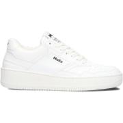 Witte Leren Lage Sneakers MoEa , White , Dames