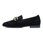 Blauwe Suède Loafers met Gouden Detail Notre-v , Blue , Dames