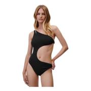 Asymmetrische Zwarte Badpak Undress Code , Black , Dames