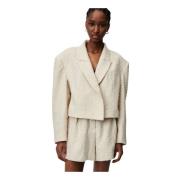 Roomwitte Katoenen Jas Undress Code , Beige , Dames