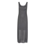 Maxi Jurk Grijs Gestreept Vrouwelijke Silhouet Gestuz , Gray , Dames