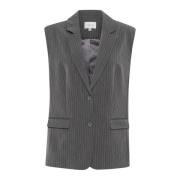 Pinstripe Waistcoat Jas Grijs Gestuz , Gray , Dames