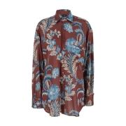 Gedrukte Oversized Shirt Bordeaux Look11 Etro , Multicolor , Dames