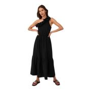 Asymmetrische Zwarte Roma Jurk Undress Code , Black , Dames