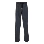 Grijze Flanellen Jogger Broek Dolce & Gabbana , Gray , Heren