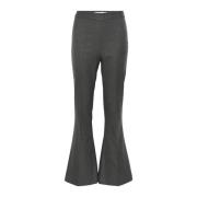 Hoge Taille Flared Broek Donkergrijs Melange Gestuz , Gray , Dames