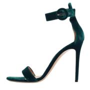 Pre-owned Velvet sandals Gianvito Rossi Pre-owned , Green , Dames