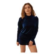 Donkerblauwe iconische jurk met achteropening Undress Code , Blue , Da...