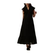 Elegante Zwarte Maxi Jurk Neo Noir , Black , Dames