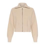 Melange Cardigan met Rits Voorkant InWear , Beige , Dames