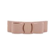 Roze Grosgrain Lint Strik Clip Salvatore Ferragamo , Pink , Dames