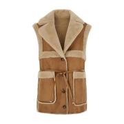 Merino Look Beige Coat Urbancode , Beige , Dames