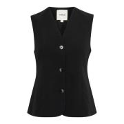 Elegante Zwarte Vest Sleureka Waistcoat Soaked in Luxury , Black , Dam...