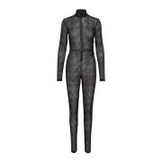 Zwart Jumpsuit Broek Elegant Slim-Fit Gestuz , Black , Dames