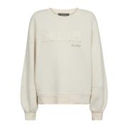 Sweatshirt met Pofmouwen en Motief MOS Mosh , Beige , Dames