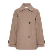 Klassieke Grijze Melange Jas InWear , Beige , Dames