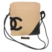 Pre-owned Leather chanel-bags Chanel Vintage , Beige , Dames