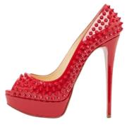 Pre-owned Leather heels Christian Louboutin Pre-owned , Red , Dames