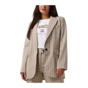 Beige Linen Pin Single Blazer Co'Couture , Beige , Dames