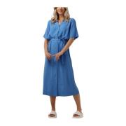 Blauwe Midi Jurk Enpinenut Ss Envii , Blue , Dames