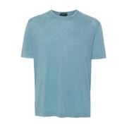 Casual Katoenen T-shirt Zanone , Blue , Heren