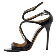 Pre-owned Leather sandals Jimmy Choo Pre-owned , Black , Dames