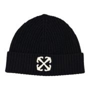 Pijl Wol Beanie Zwart Wit Off White , Black , Heren