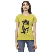 Stijlvol Groen T-shirt met Unieke Frontprint Trussardi , Green , Dames