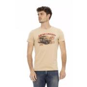 Luxe Beige Tee met Front Print Trussardi , Beige , Heren