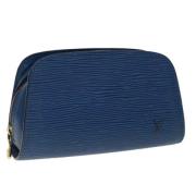 Pre-owned Leather pouches Louis Vuitton Vintage , Blue , Dames