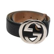 Pre-owned Leather belts Gucci Vintage , Black , Dames