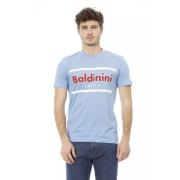 Elegant Lichtblauw Katoenen T-shirt Baldinini , Blue , Heren