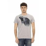 Chique Grijs Ronde Hals T-Shirt Trussardi , Gray , Heren