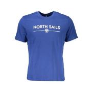 Blauw Katoen Logo Print T-shirt North Sails , Blue , Heren