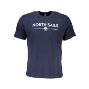 Blauw Katoen Logo Print T-shirt North Sails , Blue , Heren