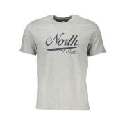 Grijze Katoenen Print Logo T-Shirt North Sails , Gray , Heren