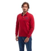 Rood Katoenen Poloshirt met Blauw Logo La Martina , Red , Heren