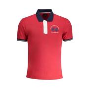 Rood Katoenen Poloshirt met korte mouwen La Martina , Red , Heren