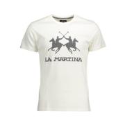 Elegant wit katoenen T-shirt met ronde hals La Martina , White , Heren