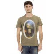 Smaragdgroen Katoenen T-shirt met Frontprint Trussardi , Green , Heren