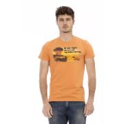 Oranje Katoenmix T-shirt met Stijlvolle Frontprint Trussardi , Orange ...